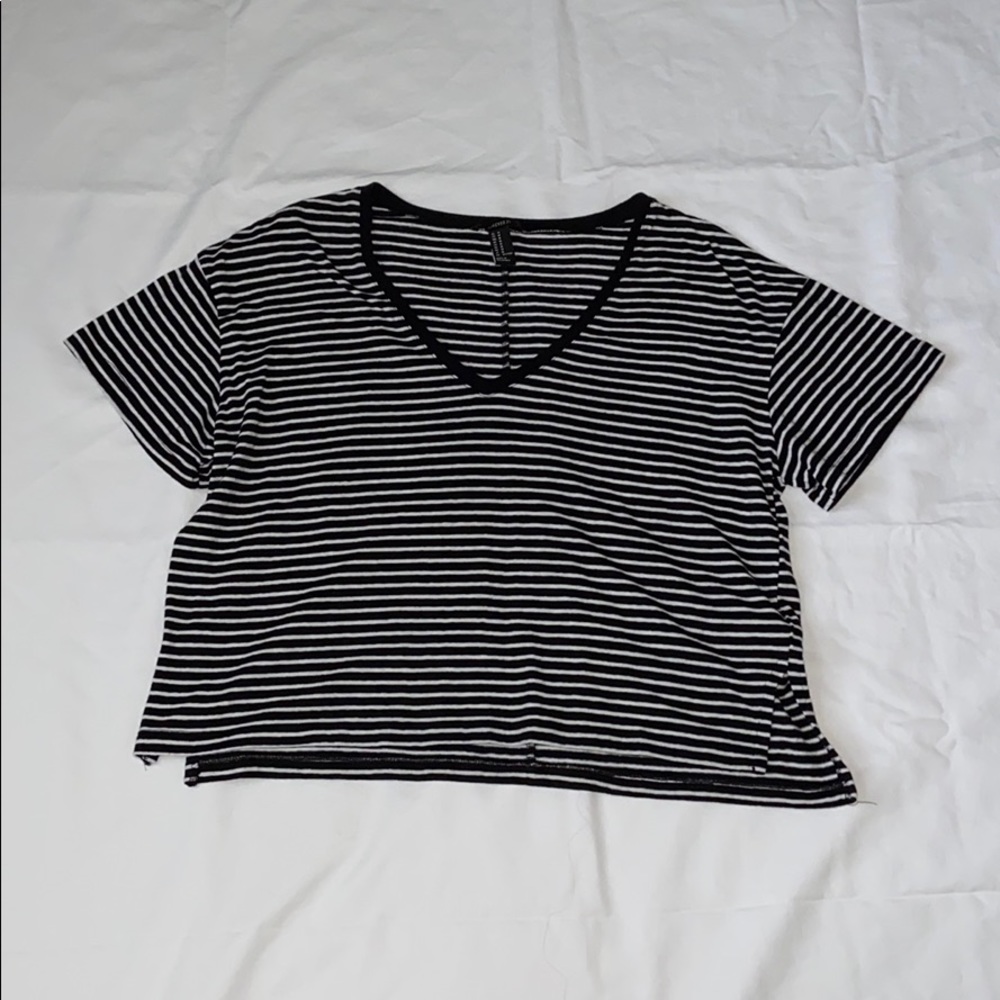 Striped, Semi-Cropped T-Shirt